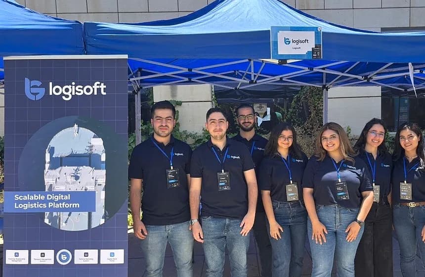 The Logisoft stand at a university career fair