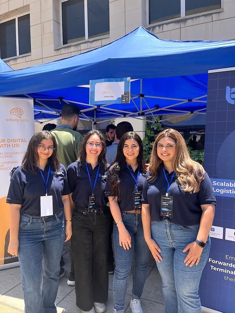 Logisoft team at a university career fair stand
