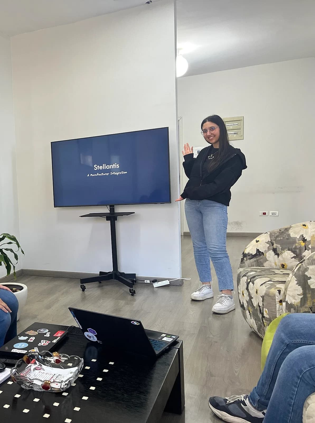 Logisoft team member presenting to colleagues in the Beirut office